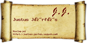 Justus Járfás névjegykártya